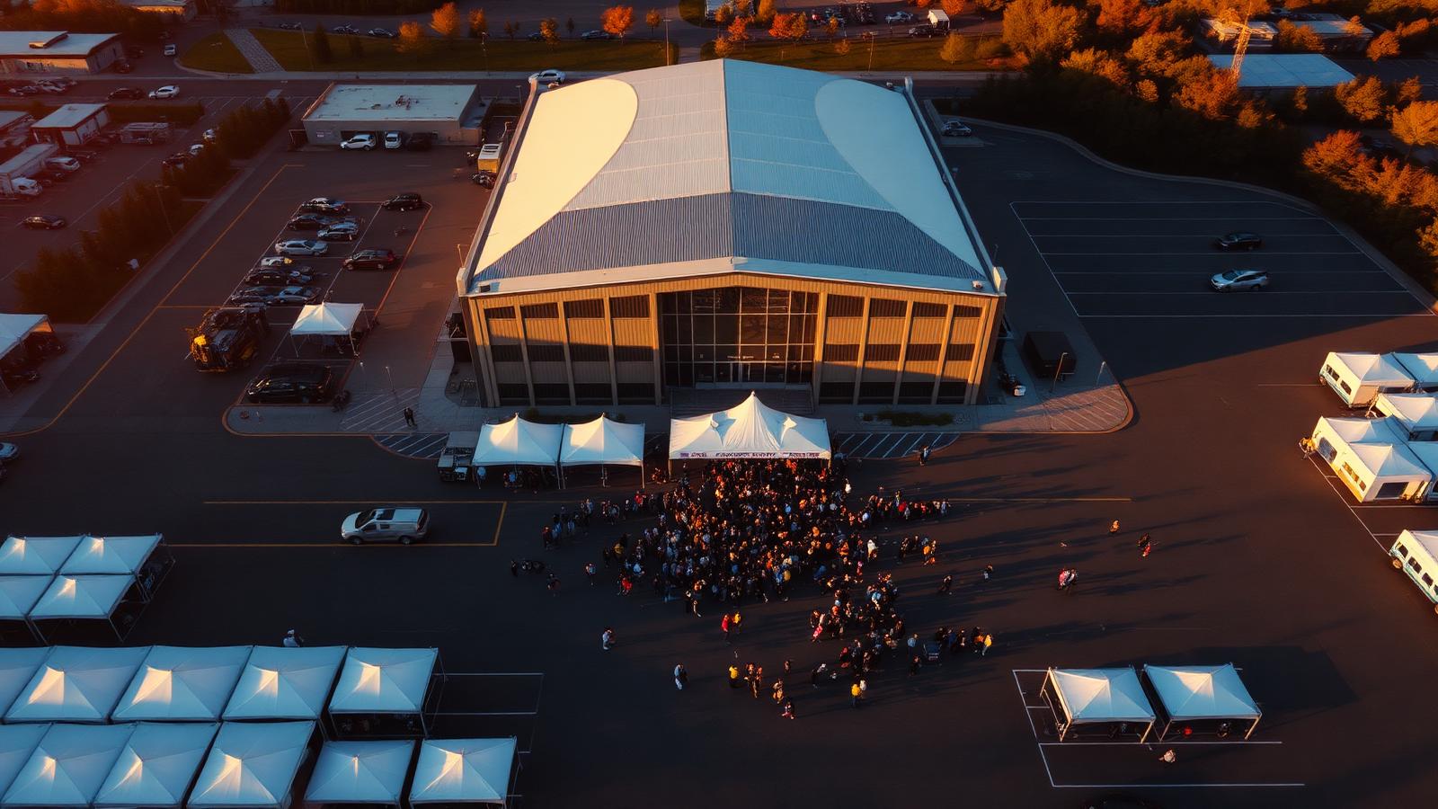 Aerial frame of the venue