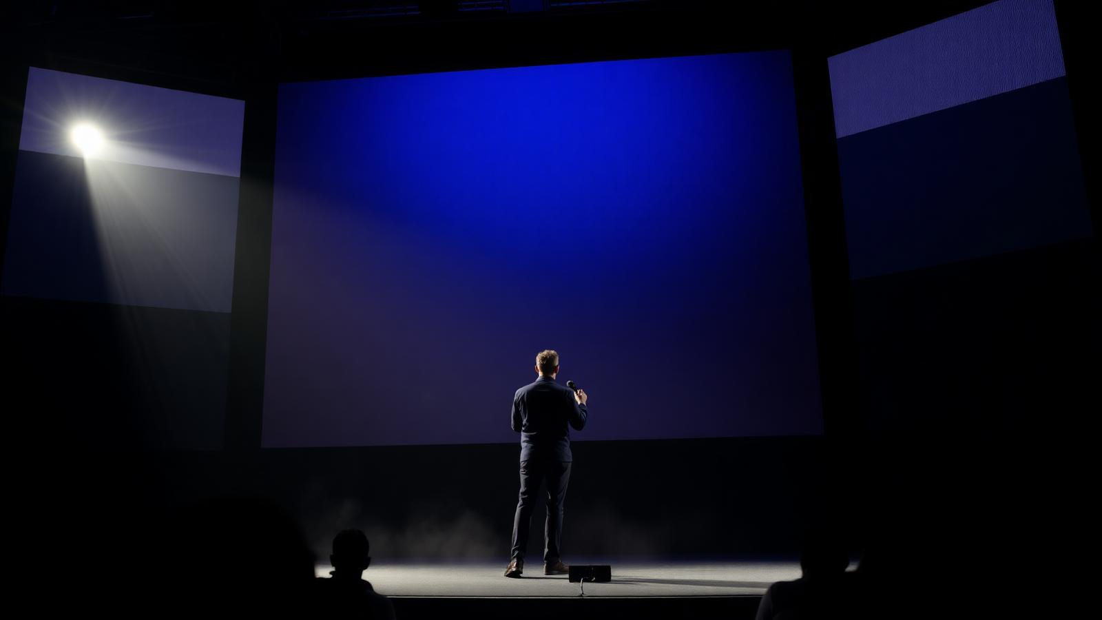 Speaker on stage